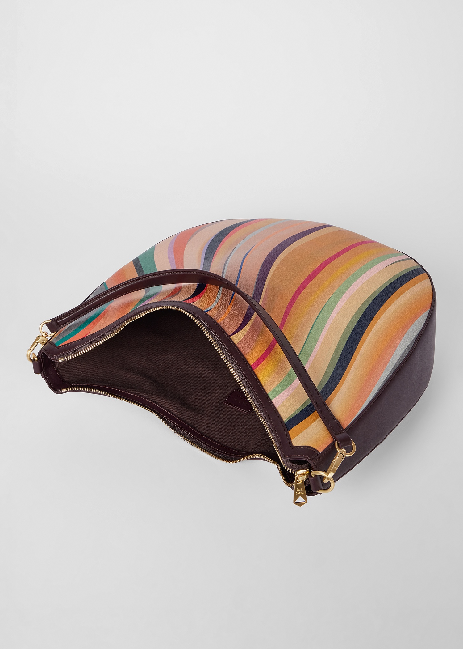 Women's 'Dusky Swirl' Leather Medium Round Hobo Bag - 7