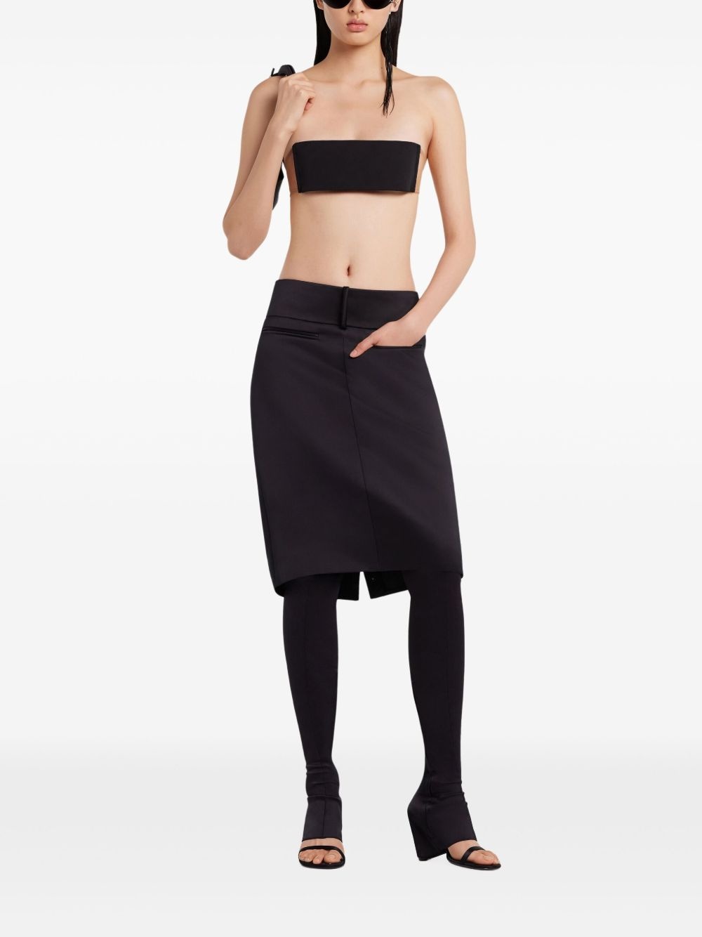 Oblique midi skirt - 3