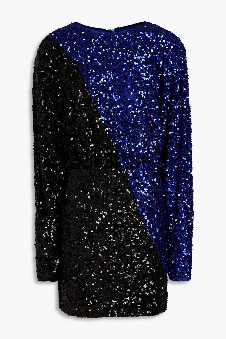 Two-tone sequined mesh mini dress - 1