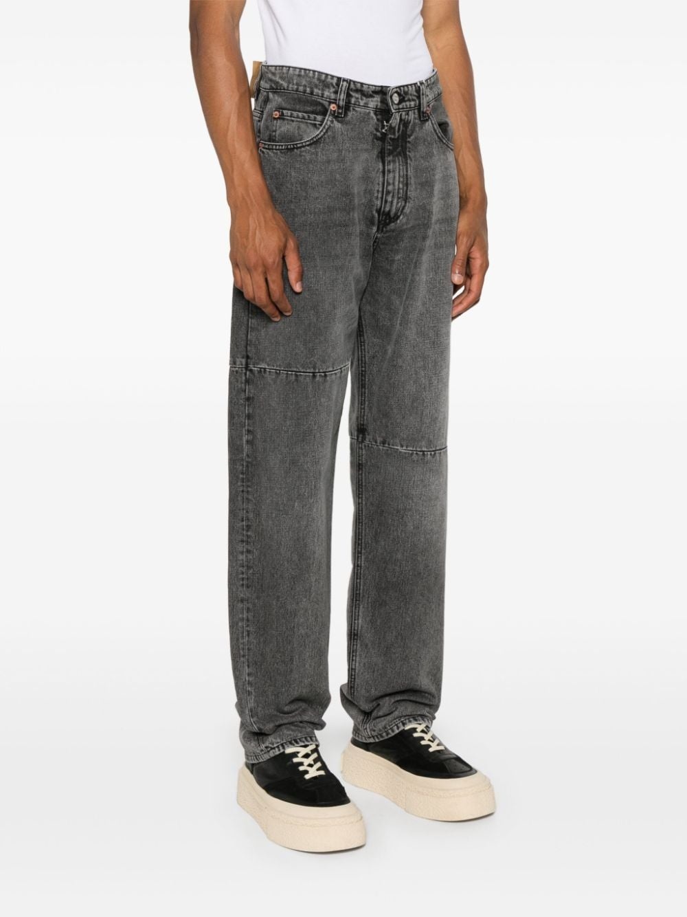 panelled straight-leg jeans - 3
