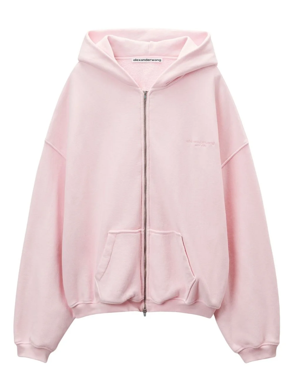 logo-detail zip-up hoodie - 1