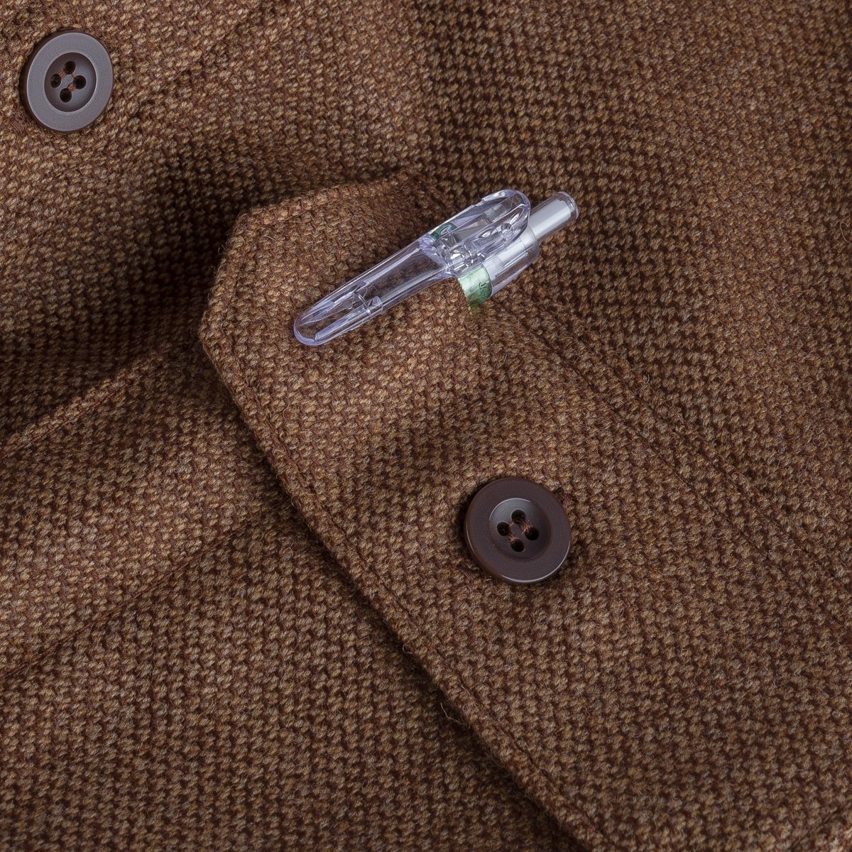 IHDR-434-CBR 14oz Fox Brothers®  Barleycorn Flannel CPO Shirt - Cigar Brown - 11