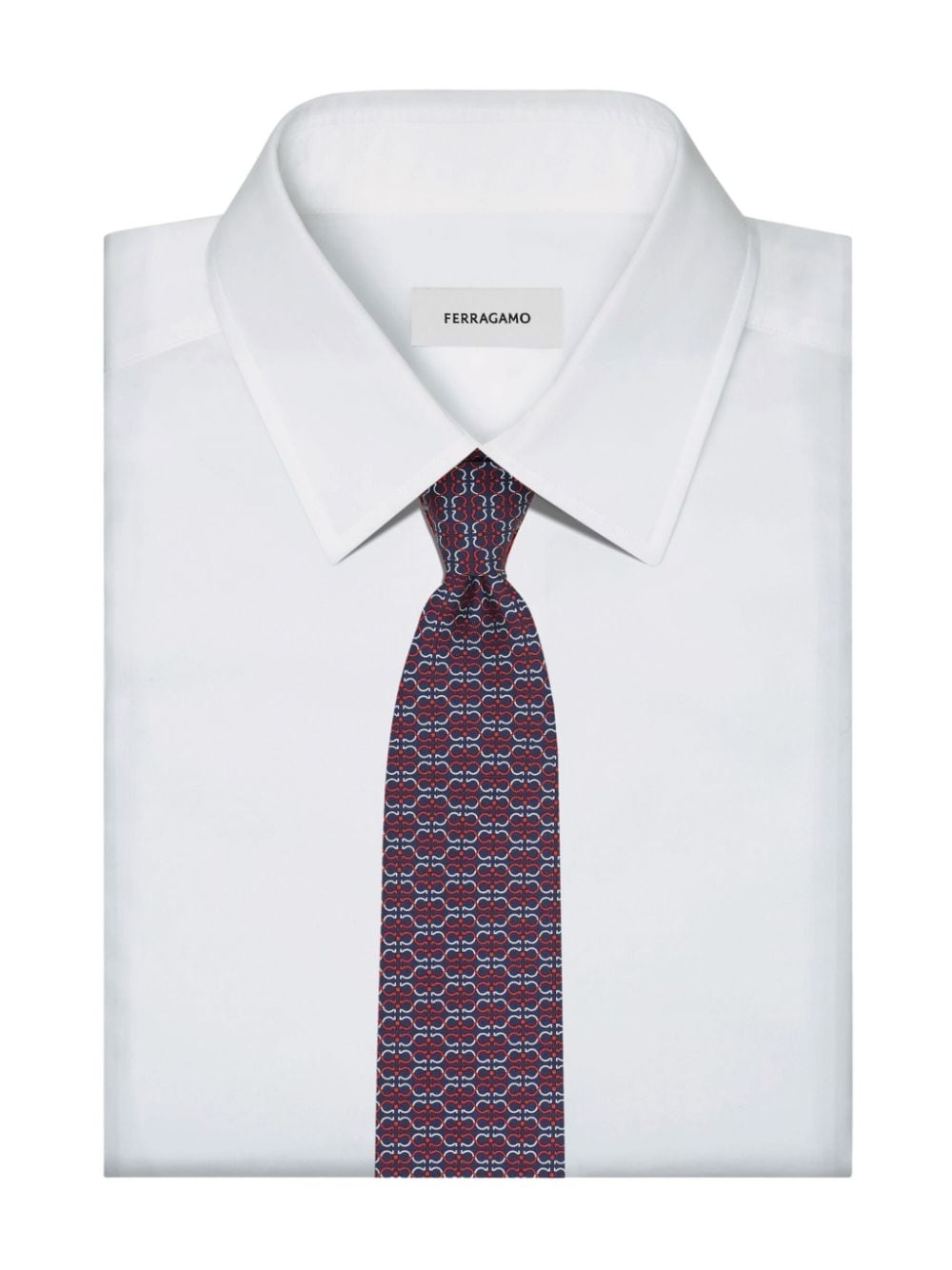 Gancini-print silk tie - 4