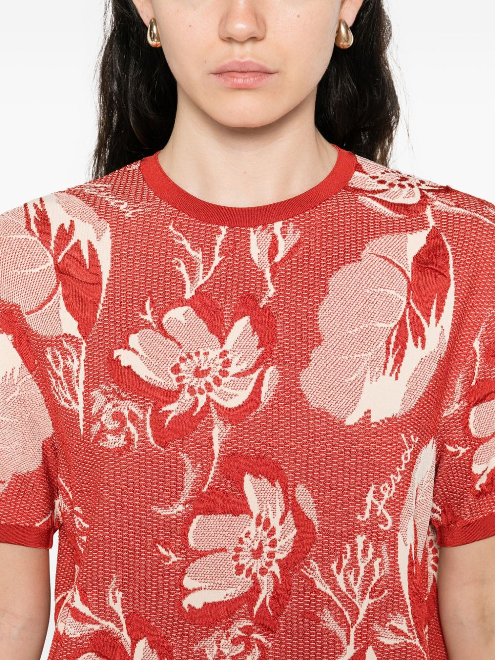floral-pattern short-sleeved T-shirt - 5