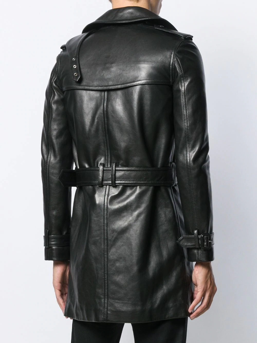 leather trench coat - 4