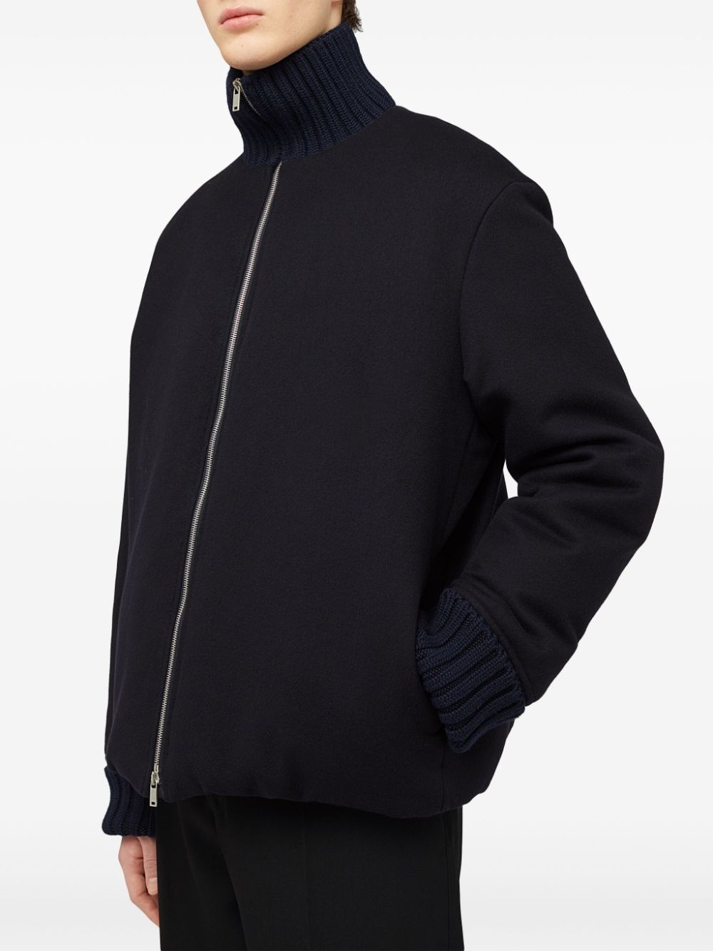 zip-up wool bomber jacket - 3