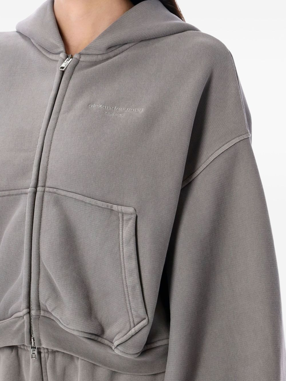 zip-up crop hoodie - 3