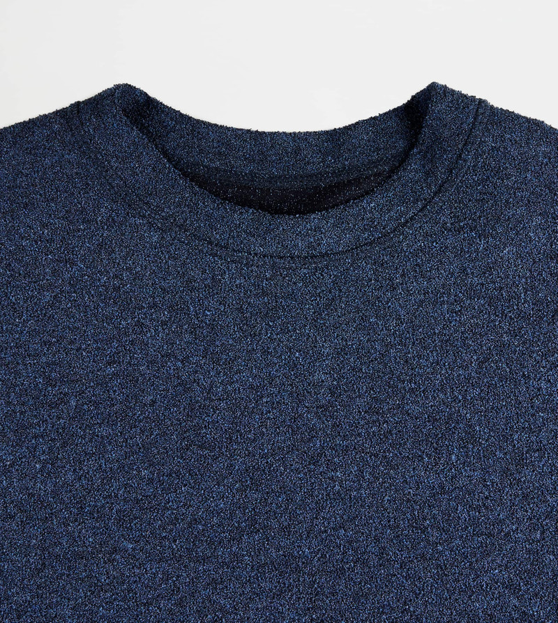T-SHIRT IN BOUCLÉ JERSEY - BLUE 5