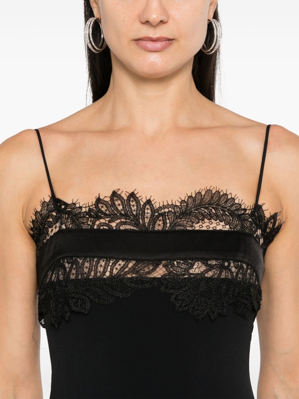 lace-panel mini dress - 5