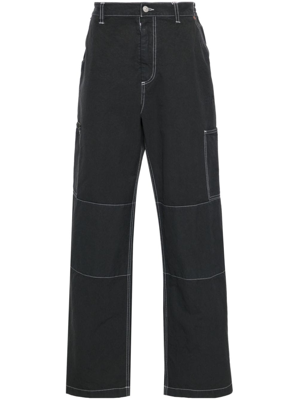 straight-leg cotton trousers - 1