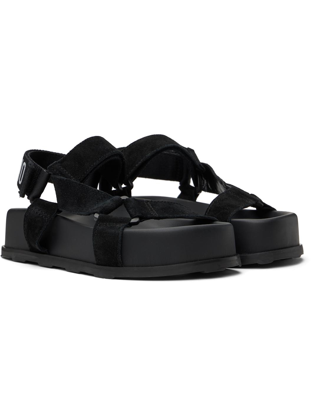 Black Suede Sandals - 4