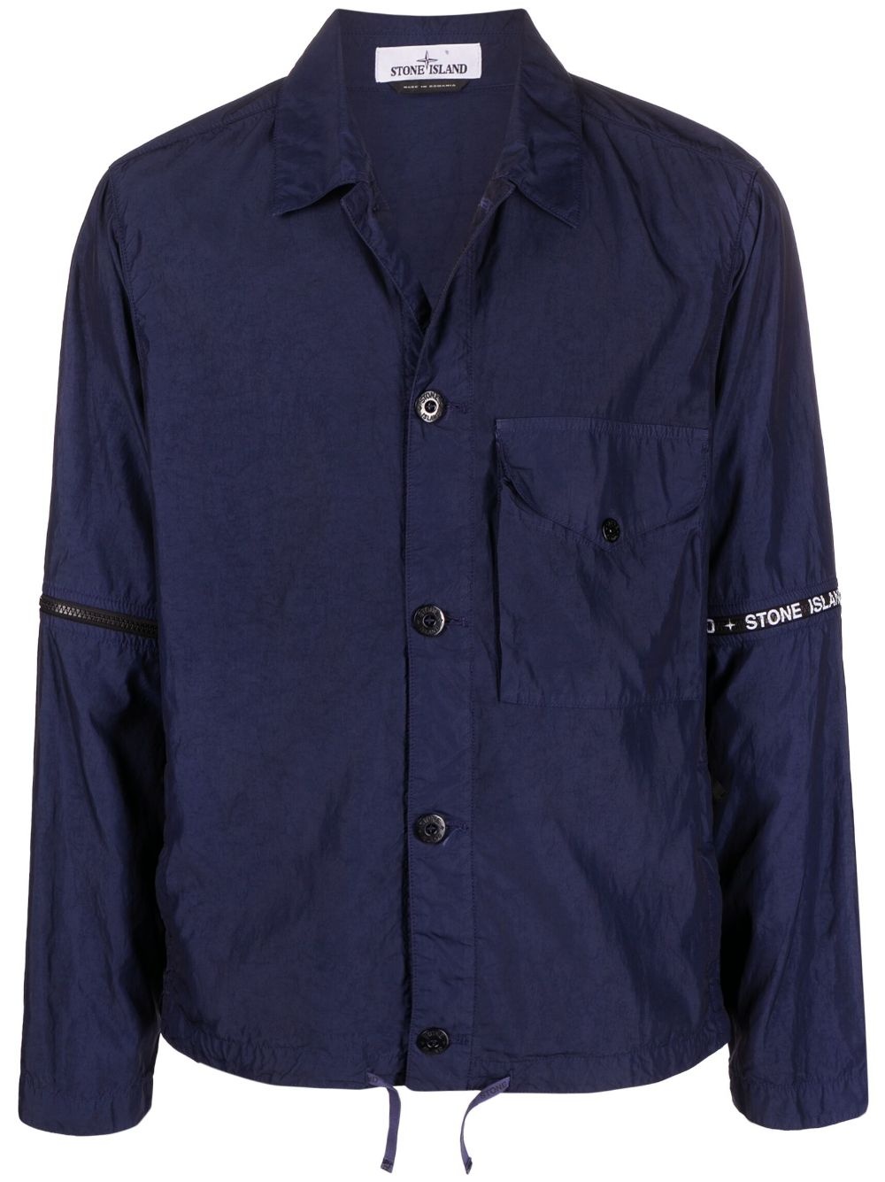 detachable-sleeves logo-print shirt jacket - 1