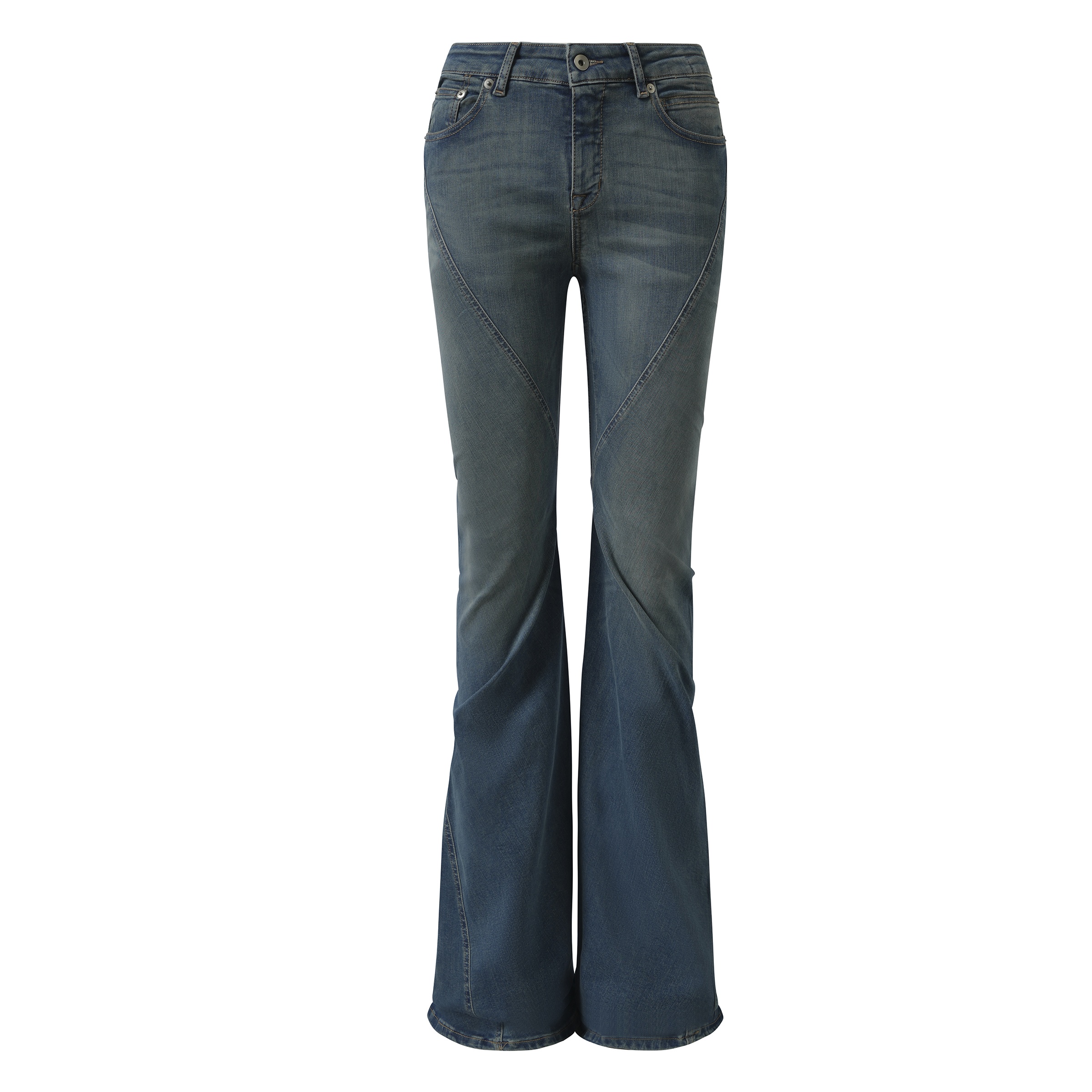 Bias Bootcut Jeans in Washed Indigo - 2