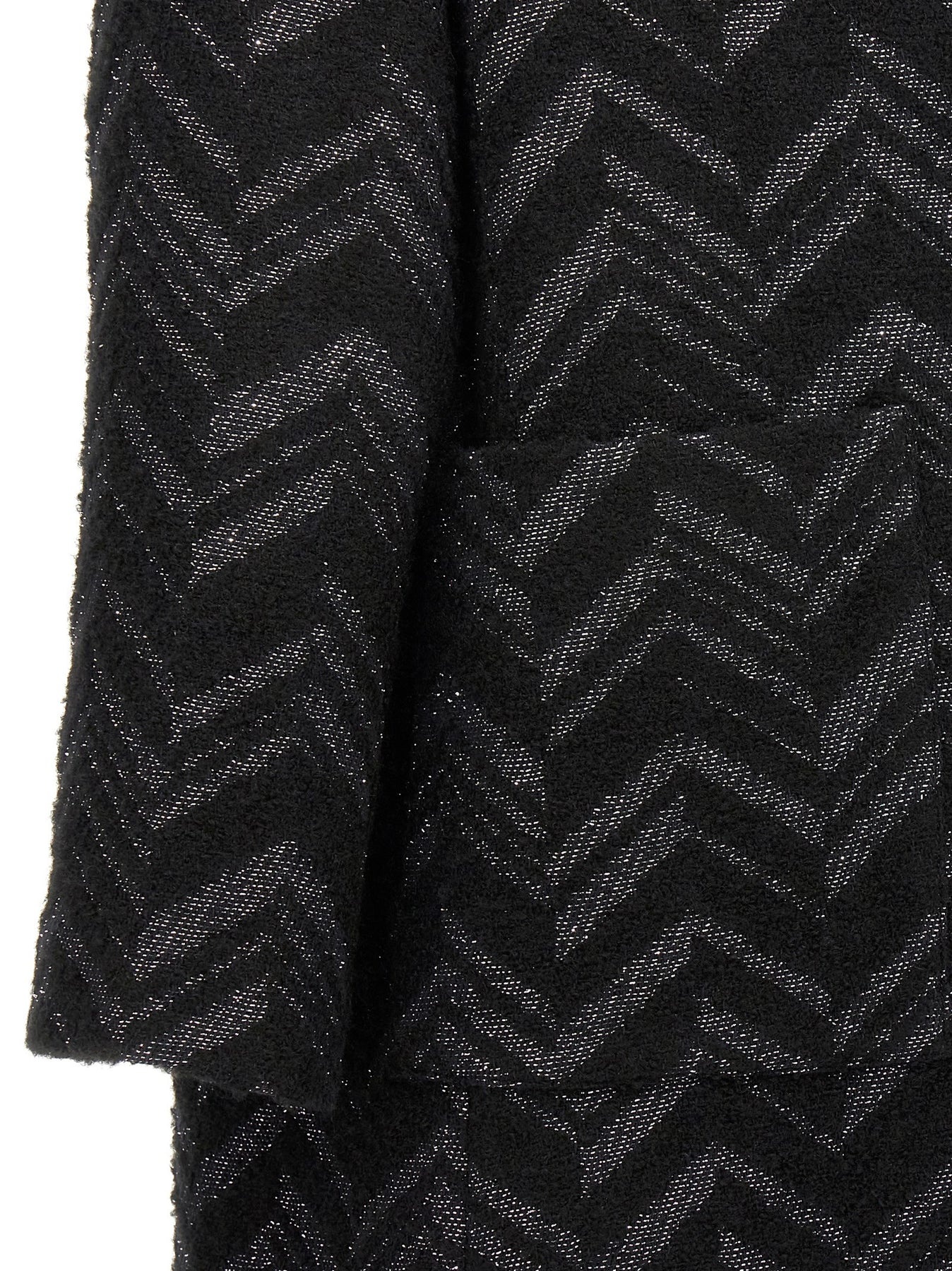 Missoni Single-Breasted Chevron Lamé Coat Coats, Trench