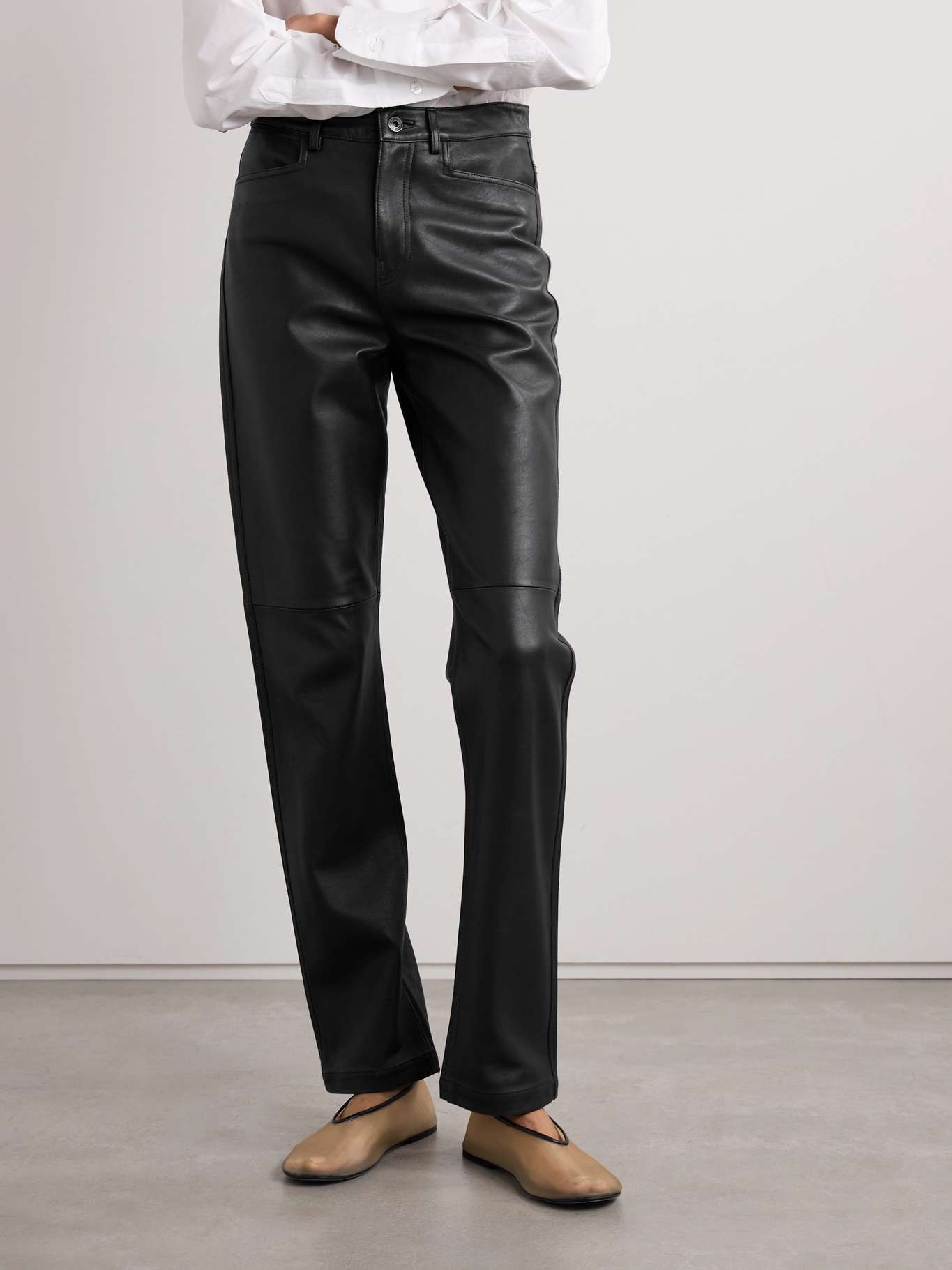 Maxine paneled leather straight-leg pants - 3