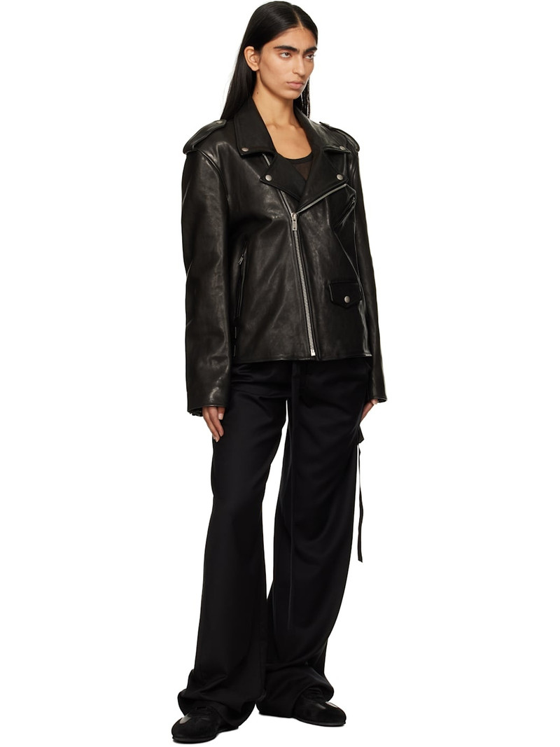 Ann Demeulemeester Black Anu Perfecto Leather Jacket outlook