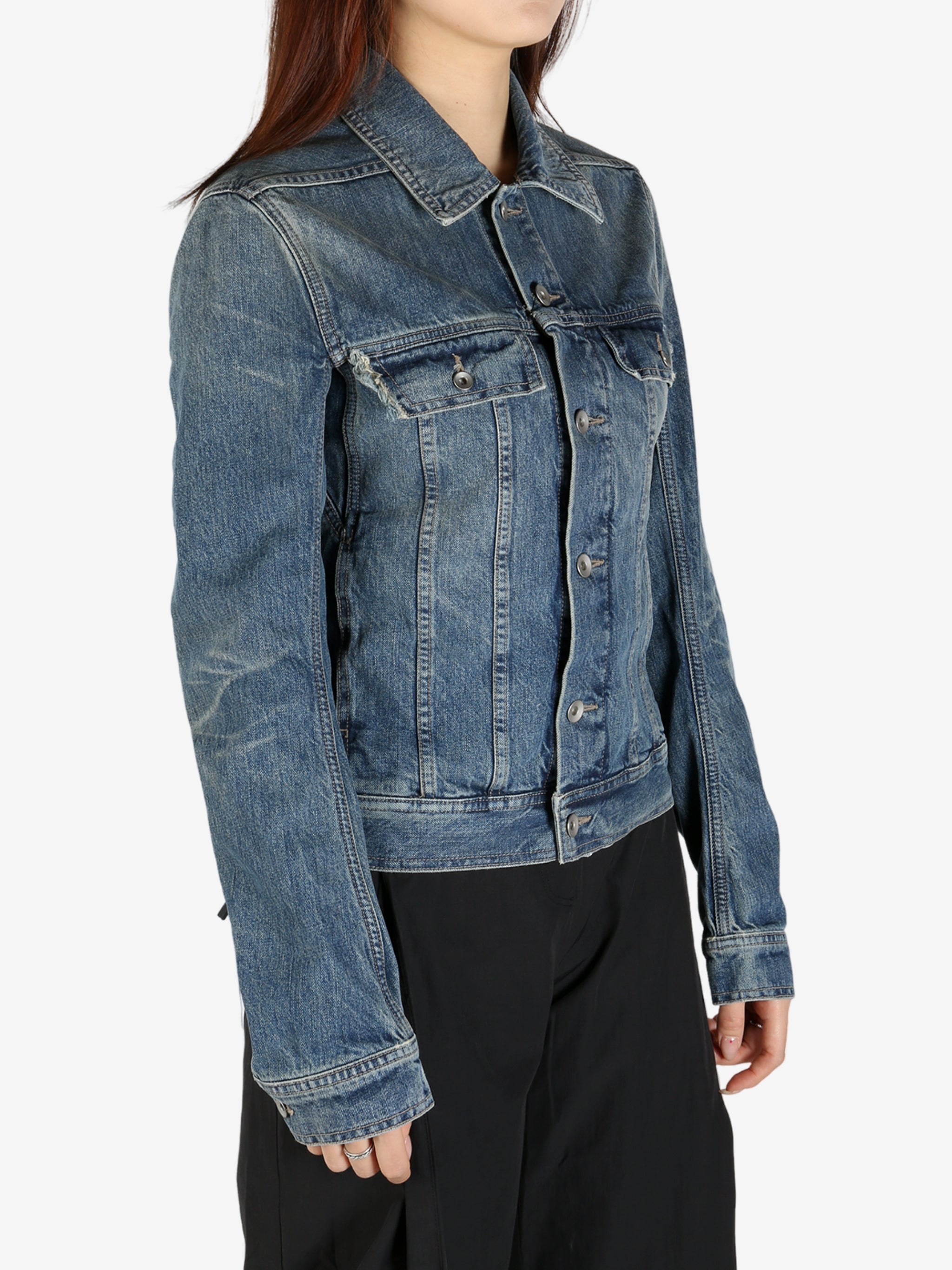 RICK OWENS DRKSHDW - Women Giacca In Denim Trucker Jacket - 2