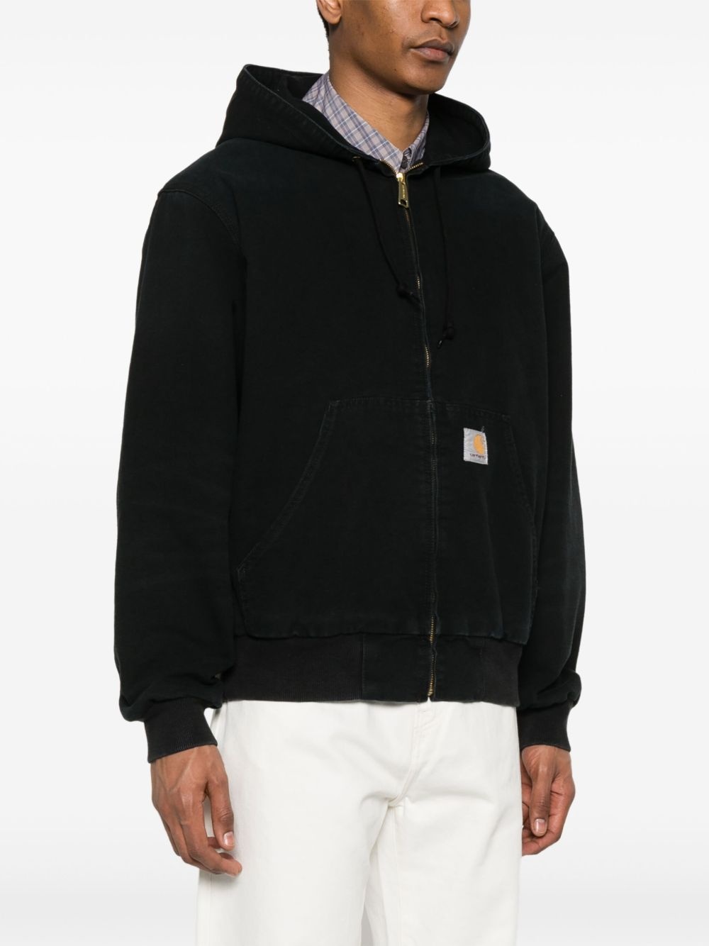 logo patch hooded jacket - 3