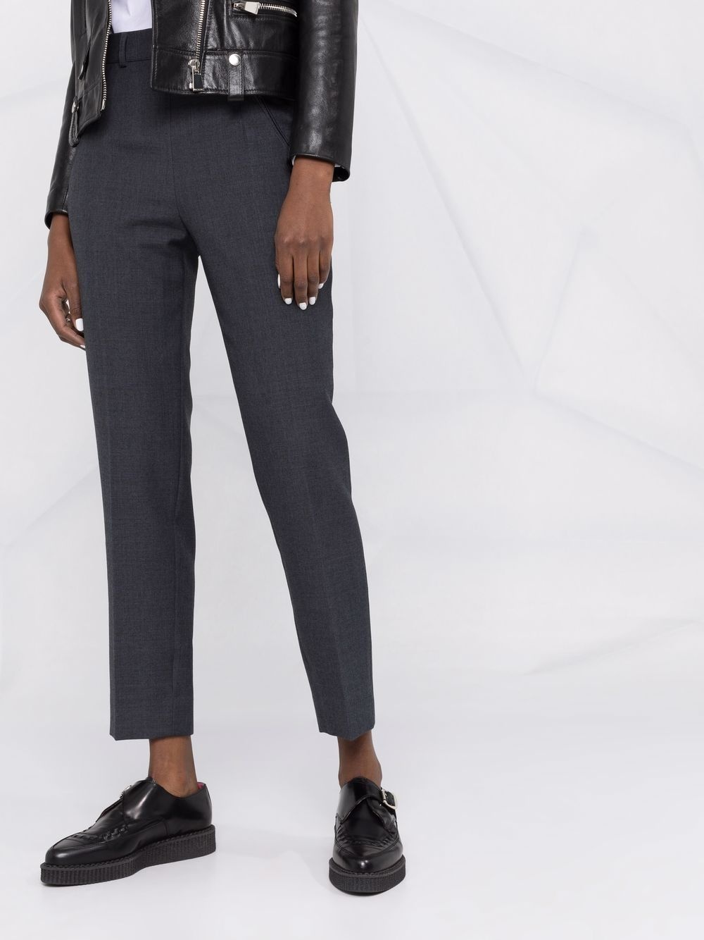 high-waisted slim-fit trousers - 8