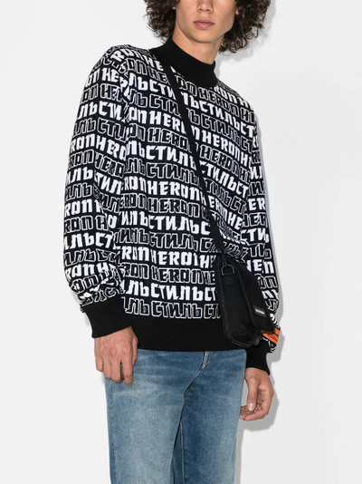 Heron Preston intarsia-knit logo-print jumper outlook