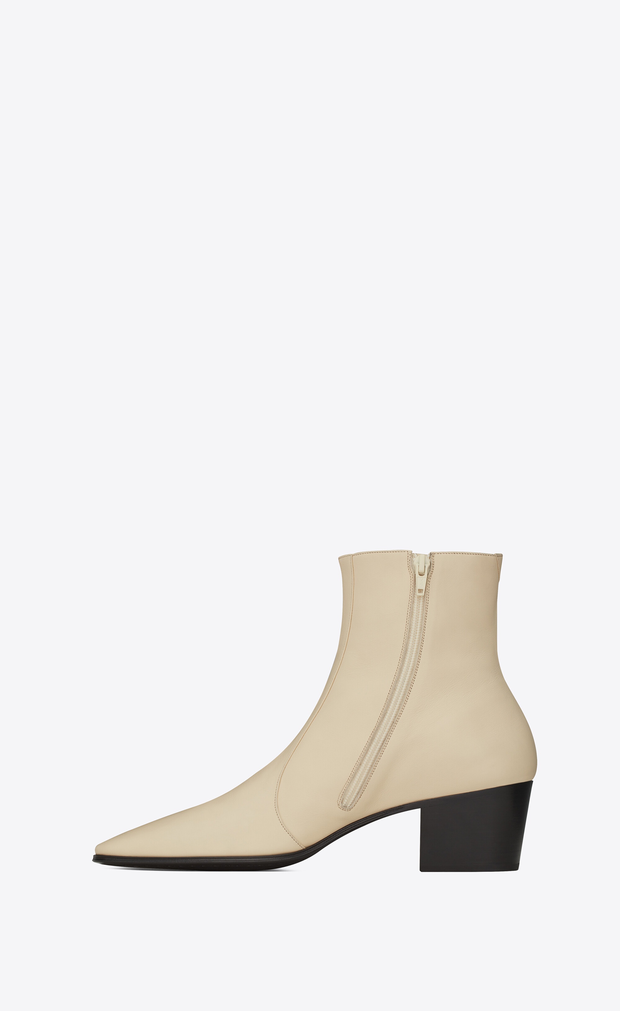 vassili zipped booties in smooth leather - 3