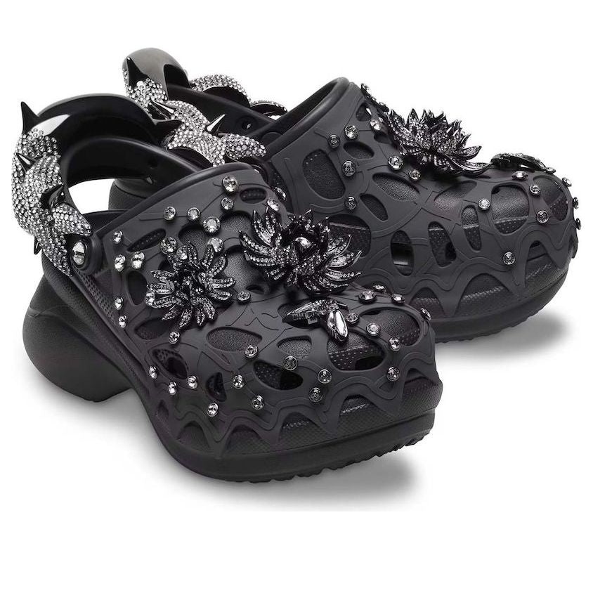 (WMNS) Crocs x Swarovski Classic Bae Clog 'Black' 212453-0LD - 3