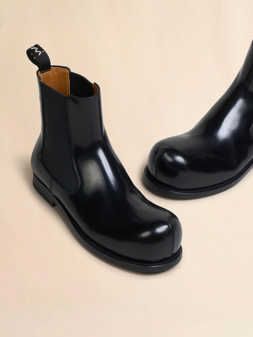 BLACK LEATHER NEW WAVE CHELSEA BOOT - 4