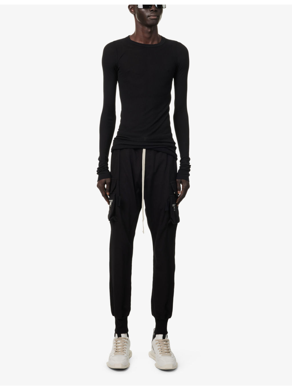 Ribbed Crew-Neck Slim-Fit Woven-Blend Top - 2