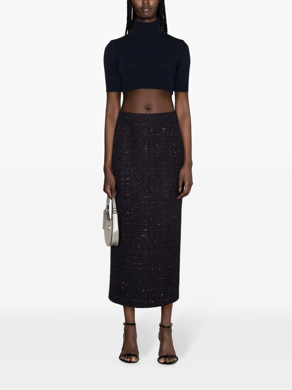 sequinned tweed pencil skirt - 2