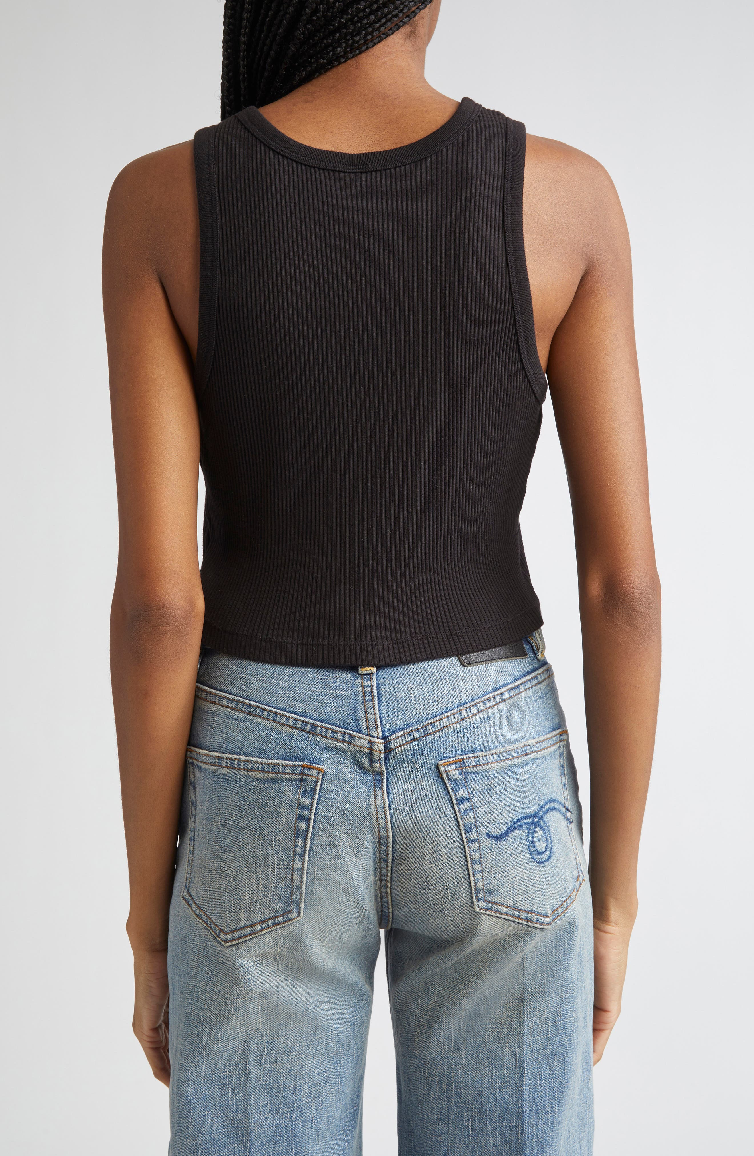 Distressed Cotton Crop Tank - 3