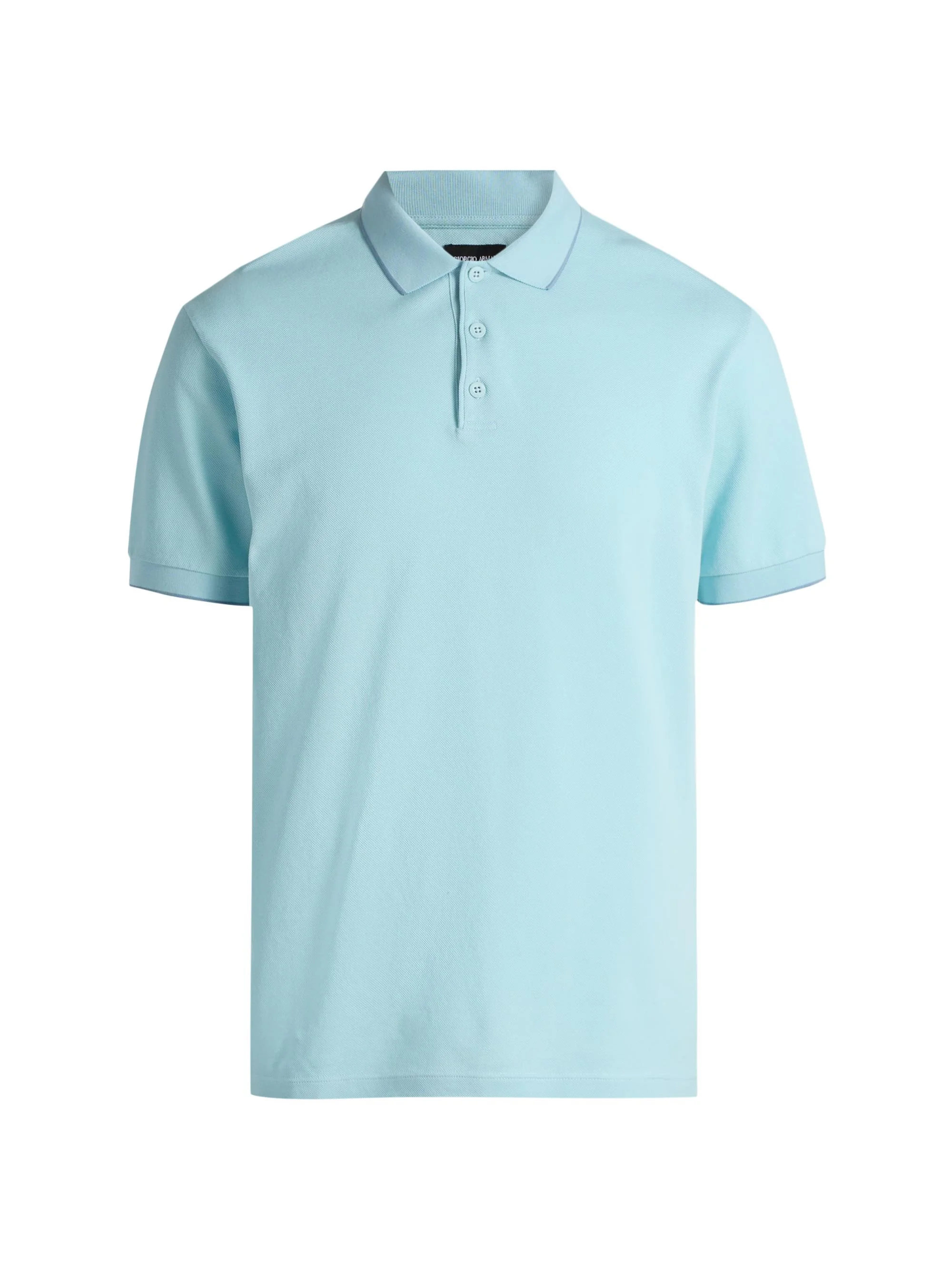 Men's Cotton Jersey Polo Shirt - Solid Turquoise - 1