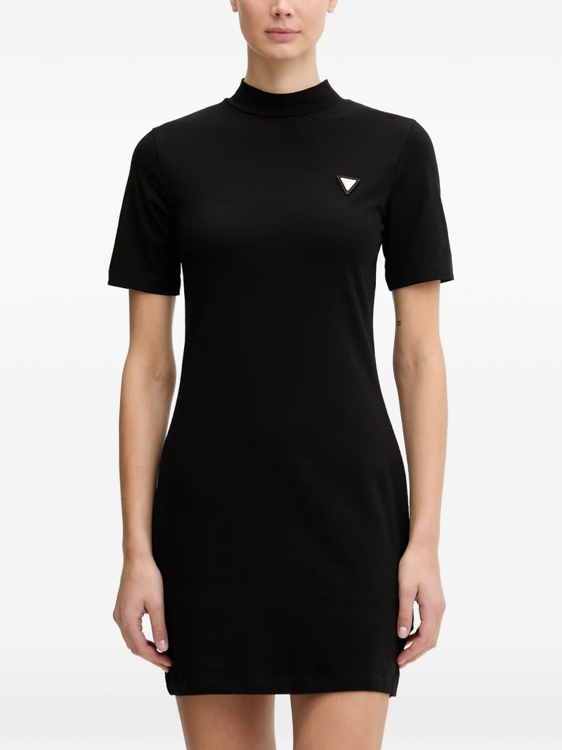 triangle-logo high-neck mini dress 1