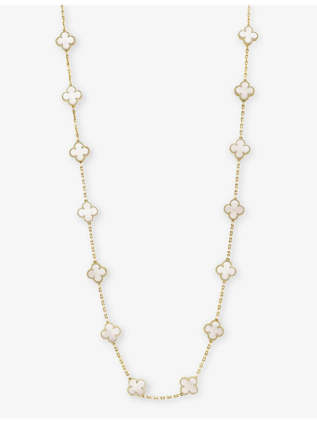 Vintage Alhambra small 18ct yellow-gold and mother-of-pearl necklace - 1