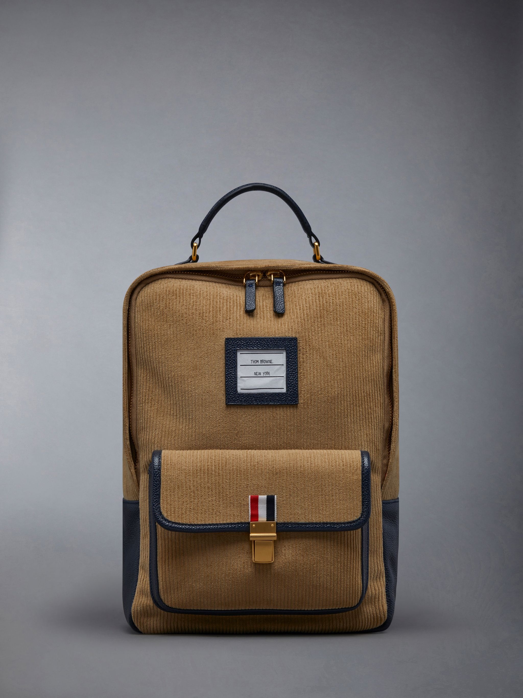 Corduroy Front Pocket School Backpack - 1