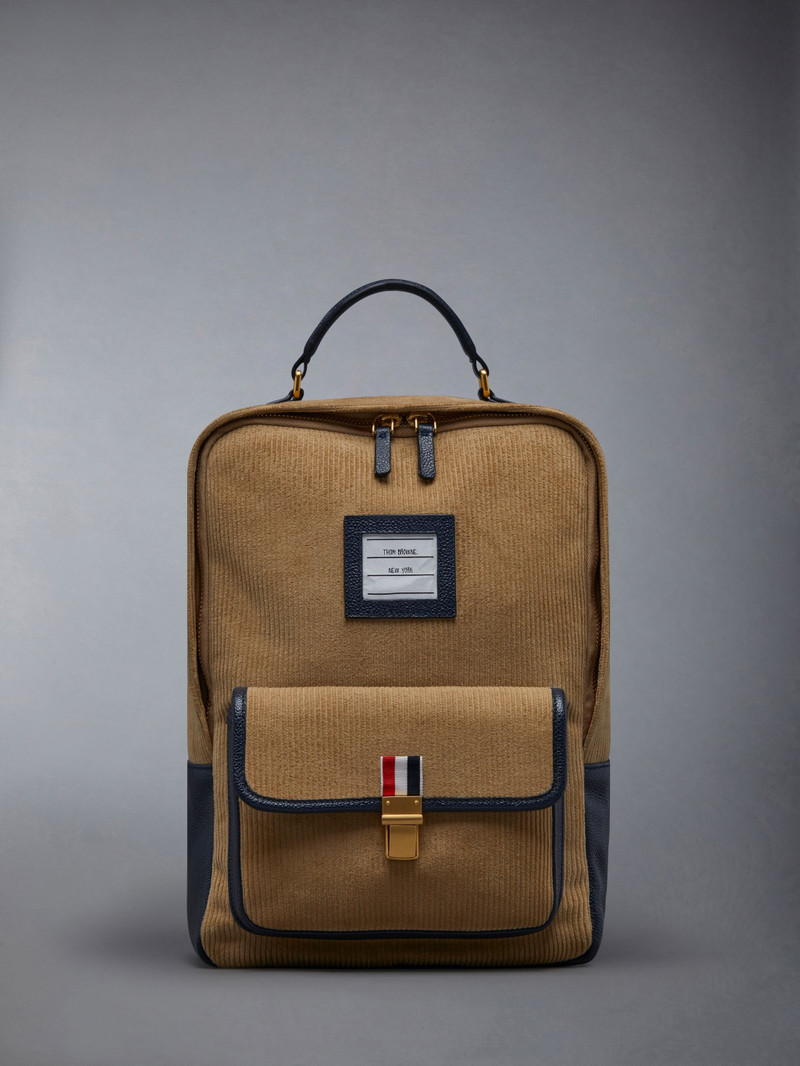 Corduroy Front Pocket School Backpack 1