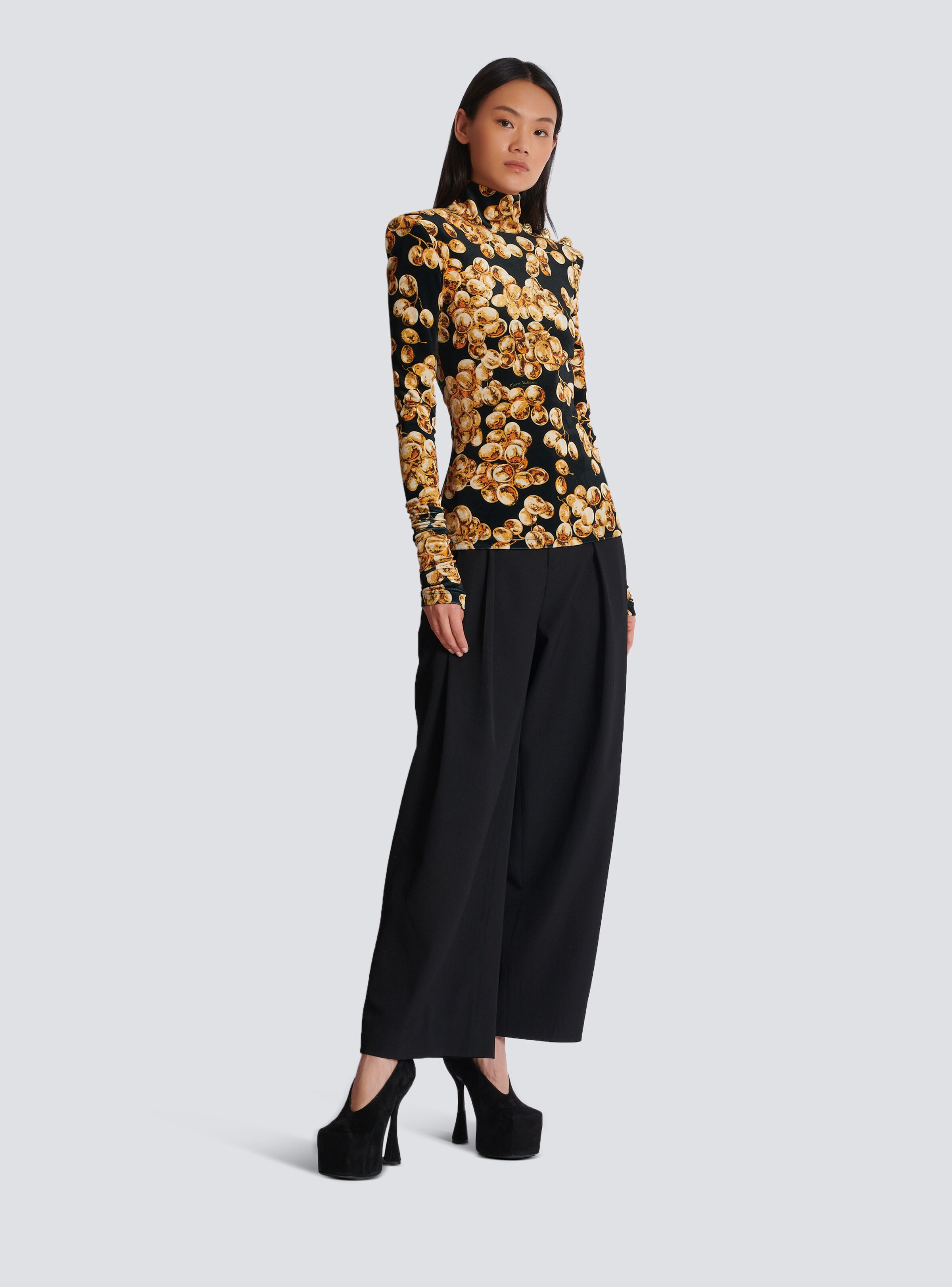 Velvet top with Grape print - 3