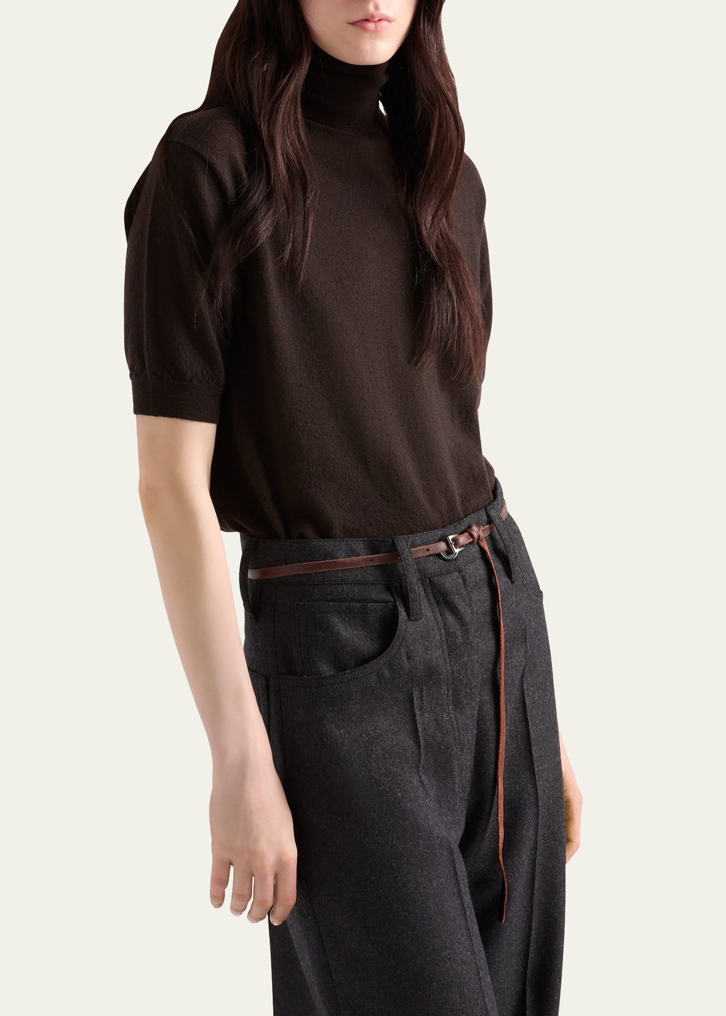Superfine Cashmere F 18 Short Sleeve Turtleneck - 4