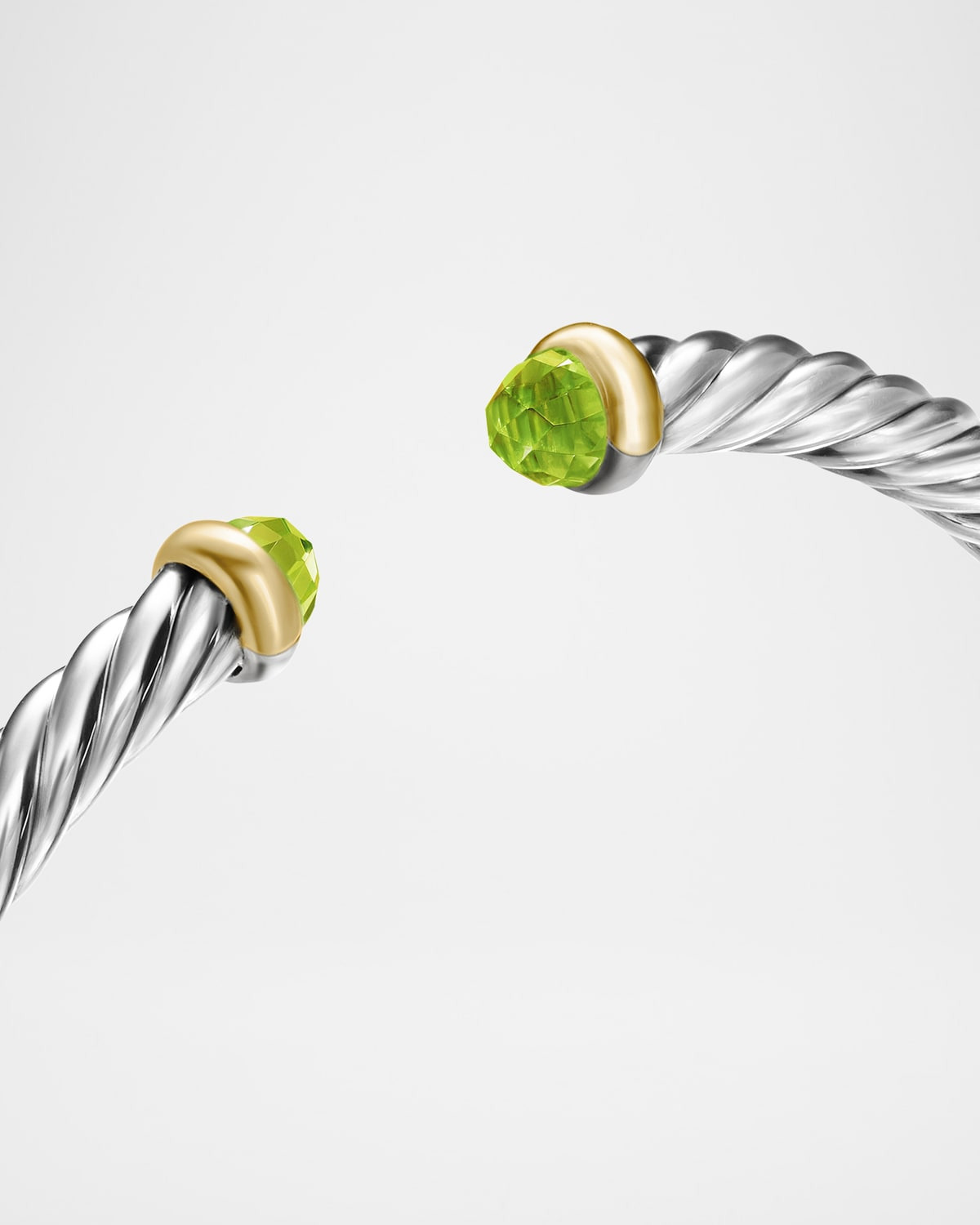 Cable Flex Bracelet with Gemstone in Silver and 14K Gold - 7