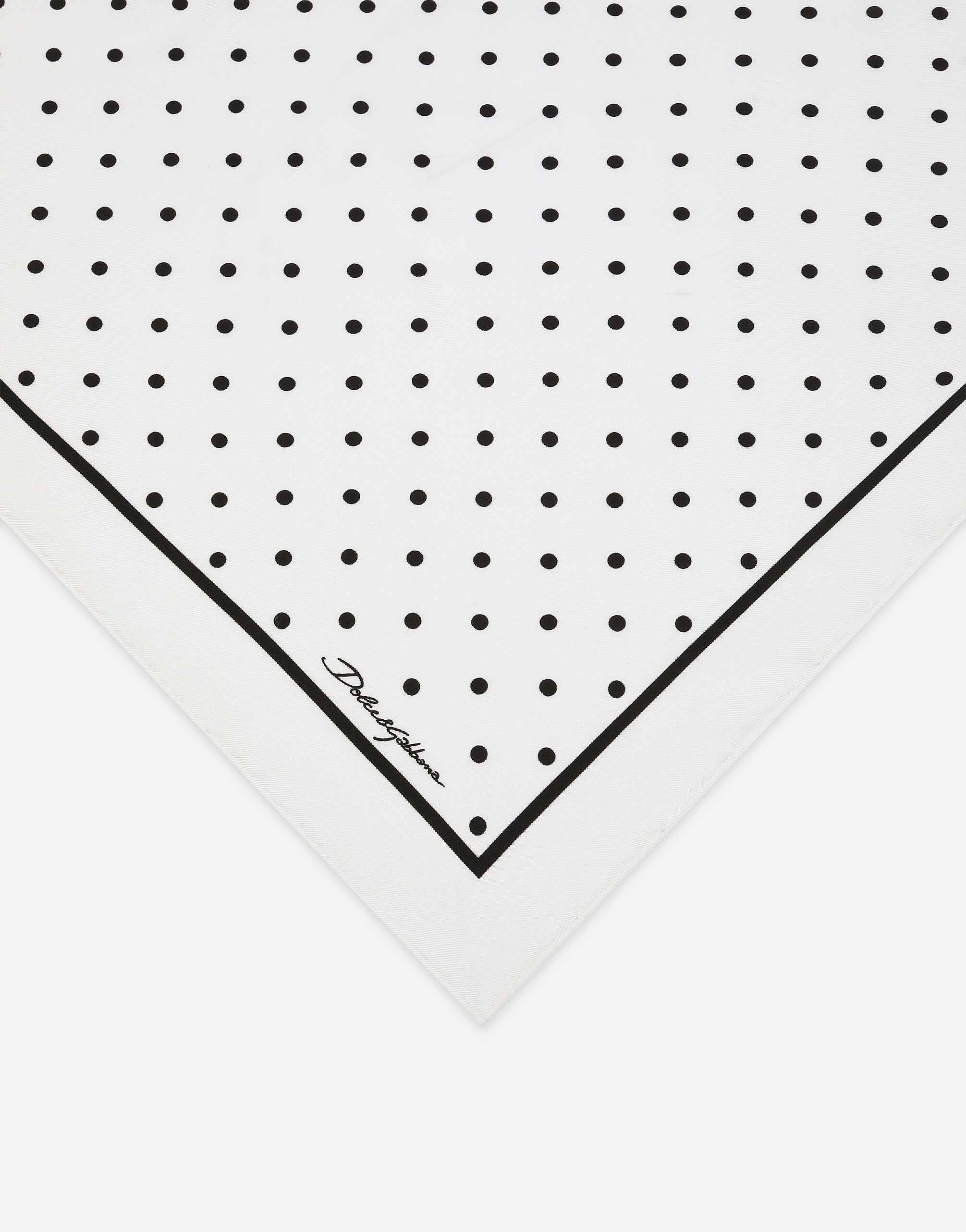 Silk twill scarf with polka-dot print (50x50) - 2