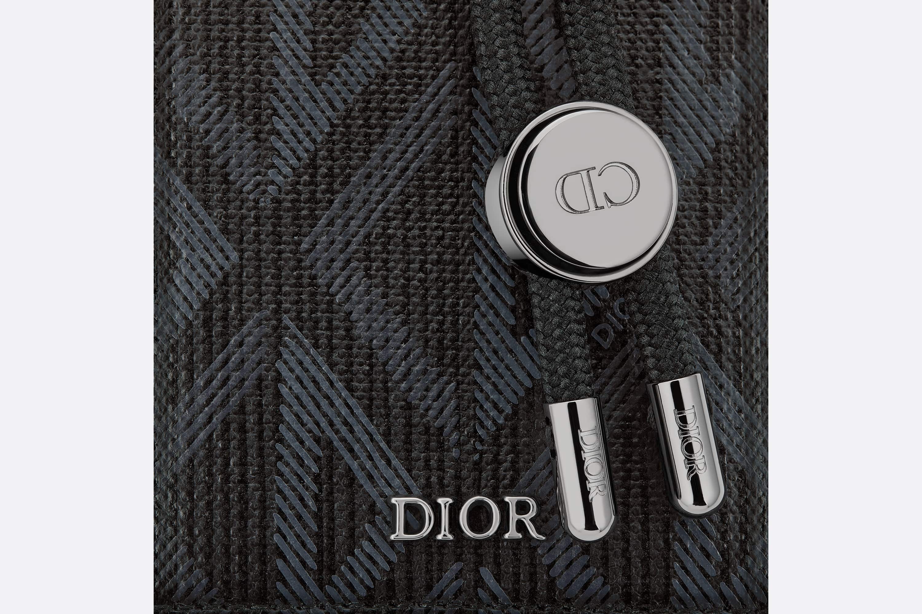 Dior - Card Holder with Bill Clip Black CD Diamond Canvas - Men