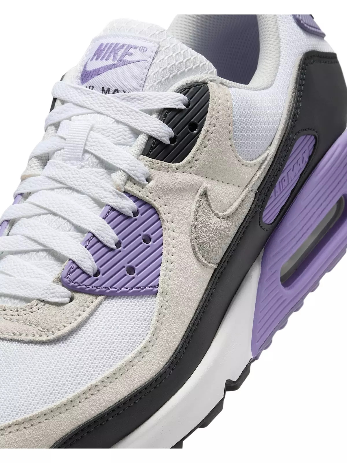 Air Max 90 "White/Dusty Amethyst/Photon Dust/Light Smoke Grey" Men's Shoe - 7