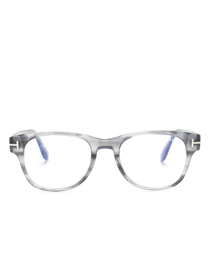 FT5898B logo-engraved round-frame glasses 1