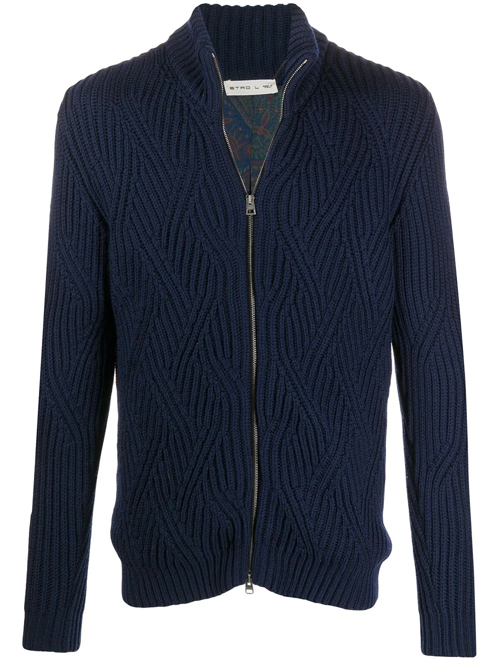 chunky knit zipped cardigan  - 1