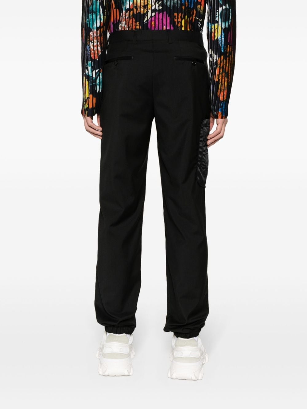 rubberised-logo tailored trousers - 4