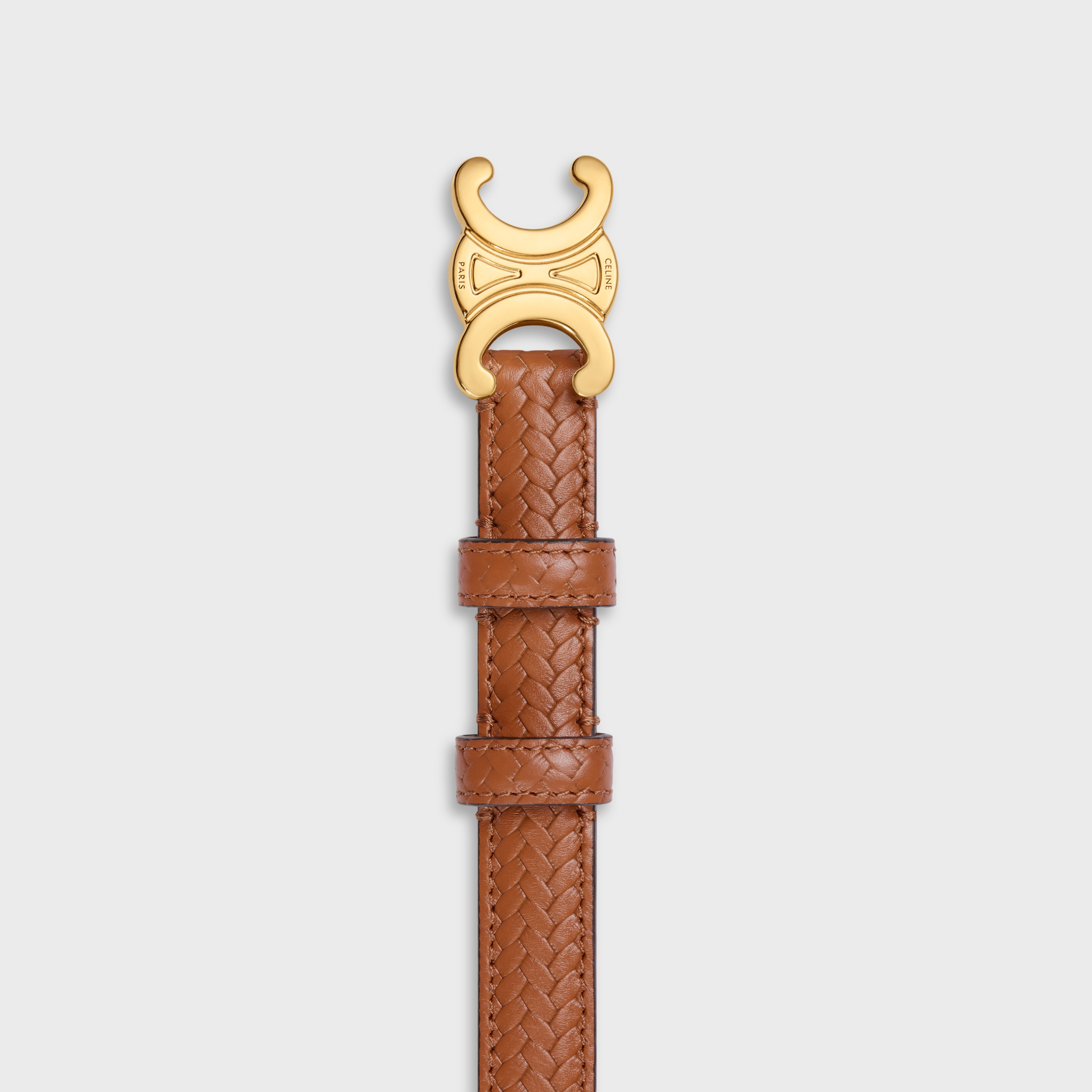 Small Triomphe Belt IN Natural Calfskin with Braided effect - 2