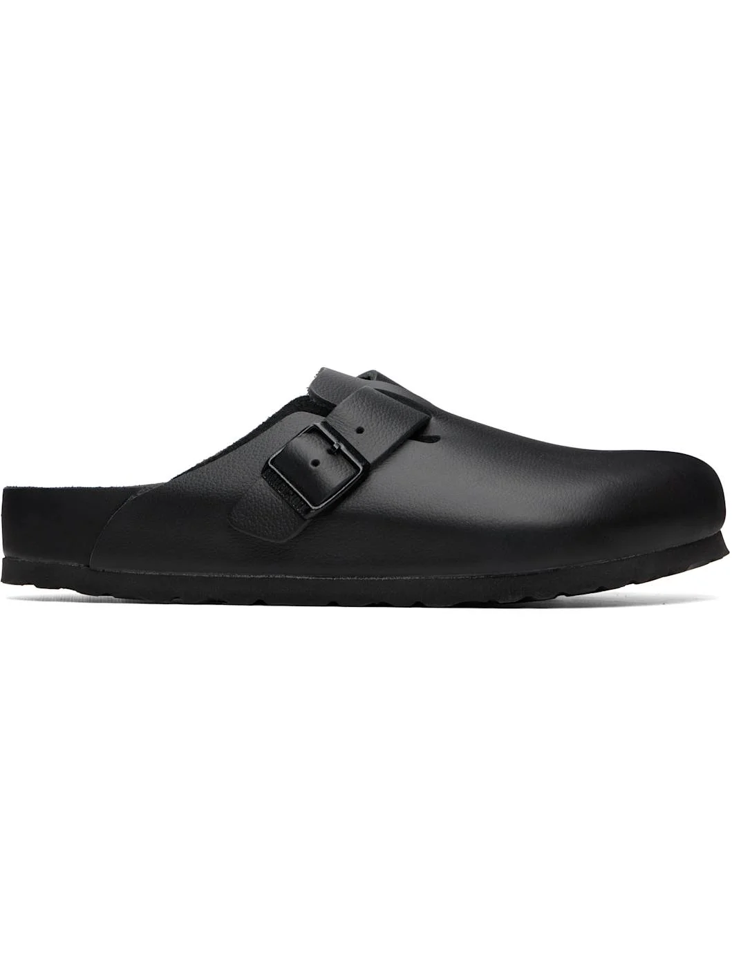 Black Regular Boston Leather Slip-on Loafers - 1