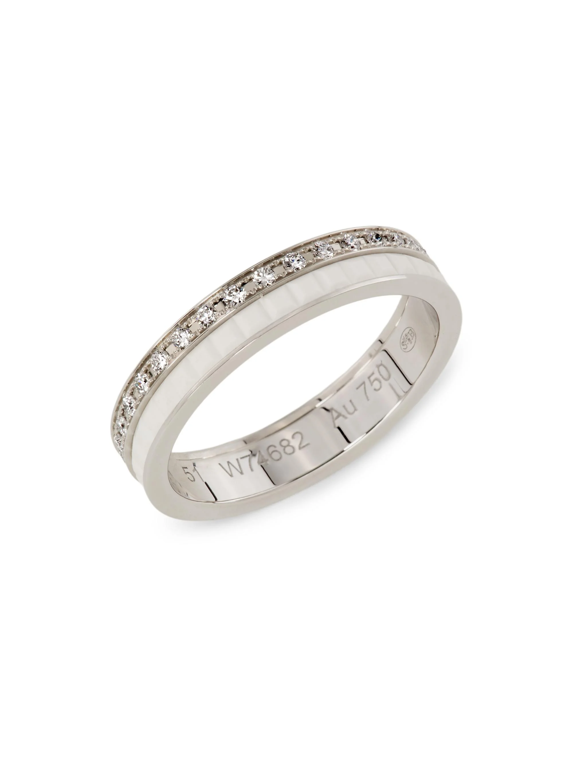 Women's Quatre White Edition 18K White Gold, 0.26 TCW Diamond & HyCeram Wedding Band - White Gold - 1