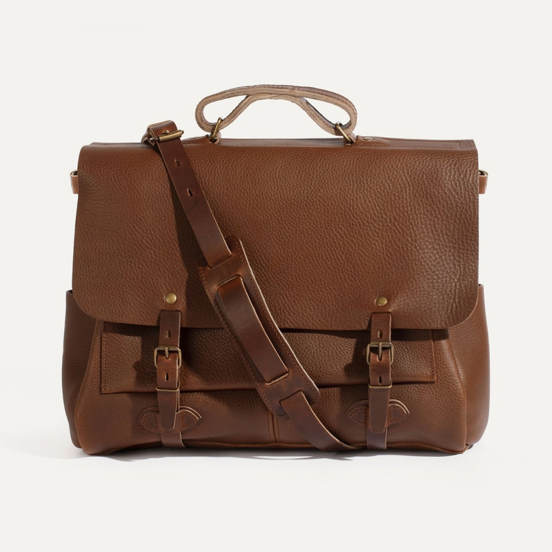 48H IRVING EXECUTIVE POSTMAN BAG - AMBER BROWN 1