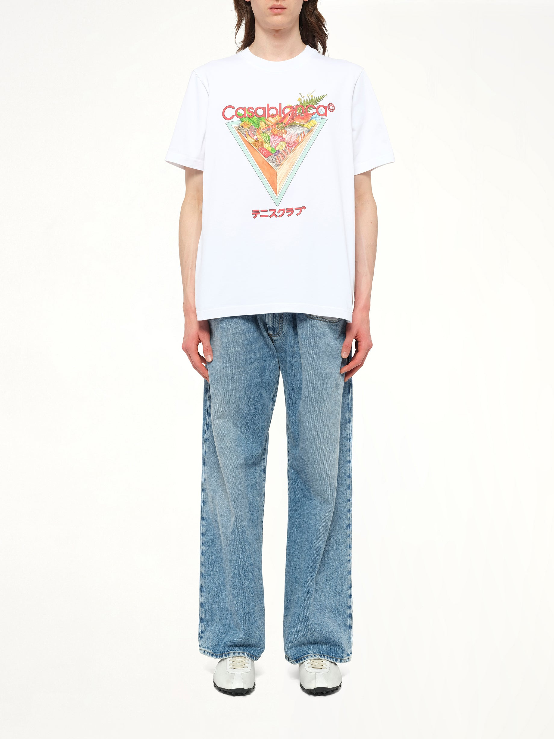 Tennis Club Icon Printed T-Shirt in White - 7