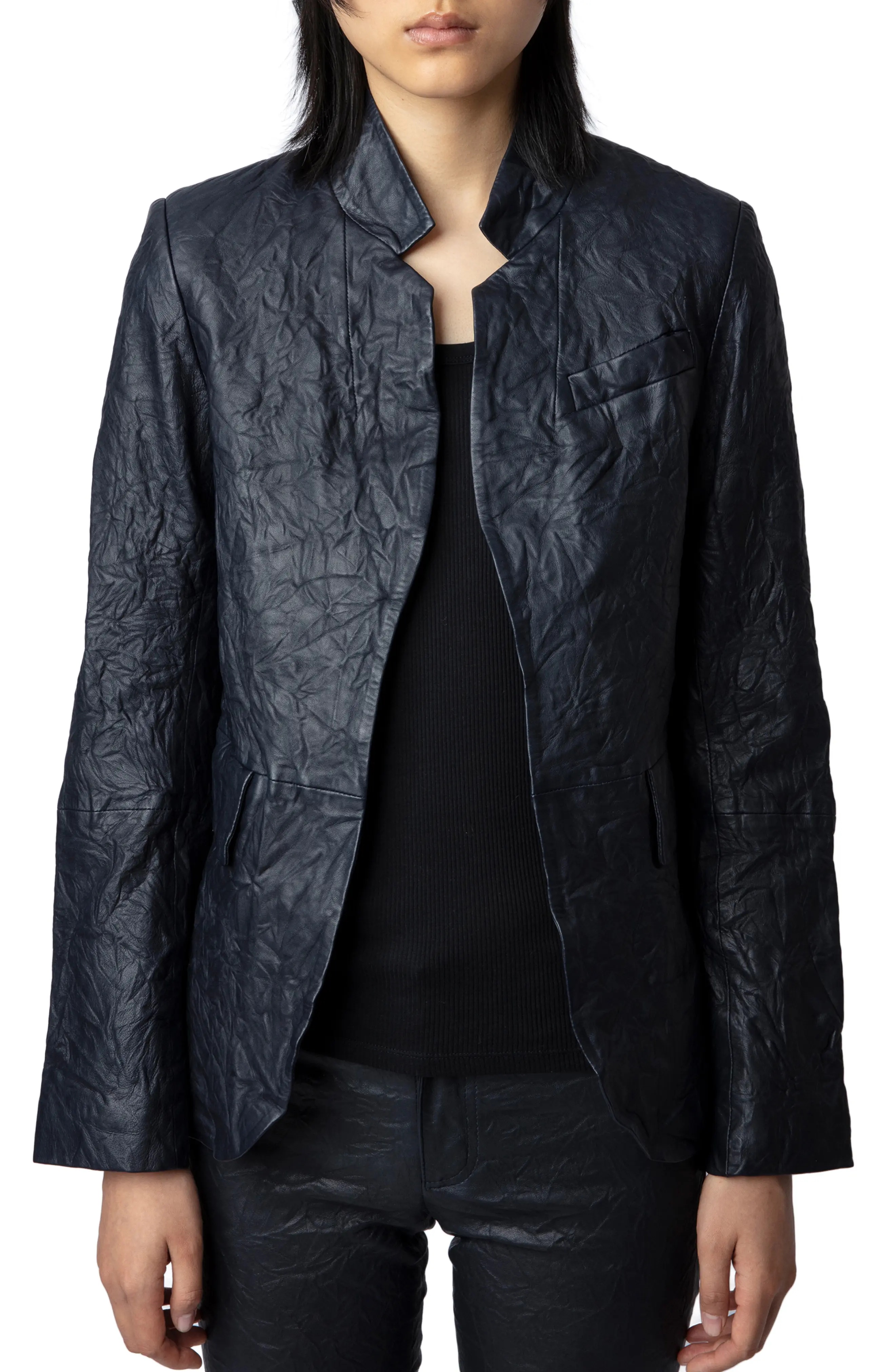 美品Zadig&Voltaire 本革ジャケット Zadig & Voltaire Very Crushed Leather Jacket | nordstrom